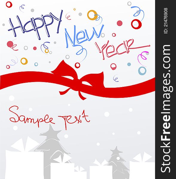 Colorful postcard with a new year. Colorful postcard with a new year