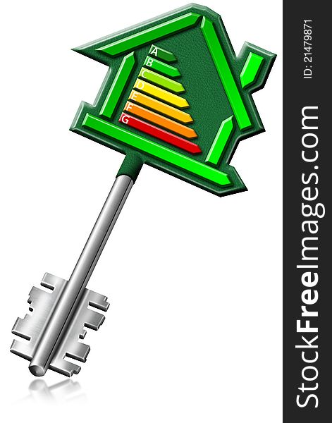 Illustration with home key with certification electric output. Illustration with home key with certification electric output