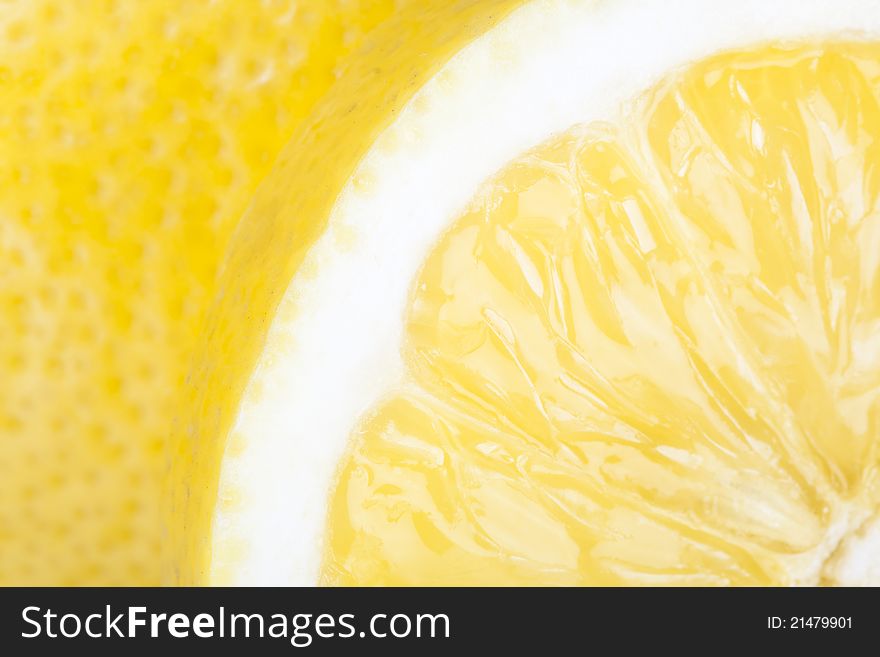 Closeup Of Slice Of Lemon