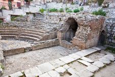 Antique Roman Amphitheater Odeon, Taormina, Sicily Stock Photos Antique Roman Amphitheater Odeon, Taormina, Sicily Stock Photos