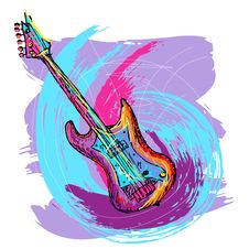Hand Drawn Electric Guitar Stock Photos Hand Drawn Electric Guitar Stock Photos