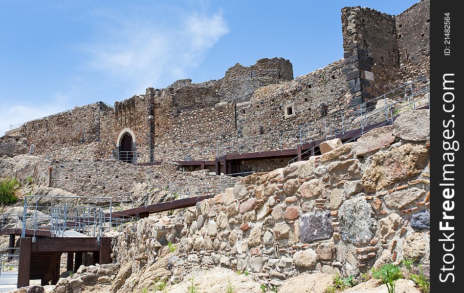 Arab-Byzantine ancient castello Calatabiano, Sicily. Arab-Byzantine ancient castello Calatabiano, Sicily