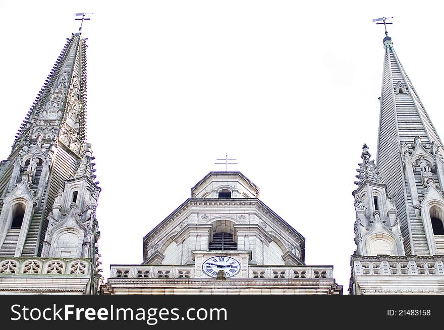 Angers France cathedral detail of the roof. Angers France cathedral detail of the roof