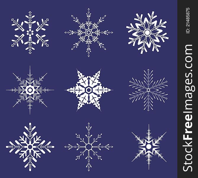 Various Shapes Of Snowflakes