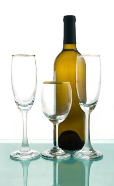 Empty Bottles And Glasses Stock Images Empty Bottles And Glasses Stock Images