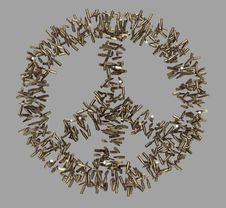 Peace Symbol Made Of Bullets Royalty Free Stock Photo Peace Symbol Made Of Bullets Royalty Free Stock Photo