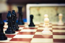 Set Of Chess Figures On The Playing Board Stock Image Set Of Chess Figures On The Playing Board Stock Image