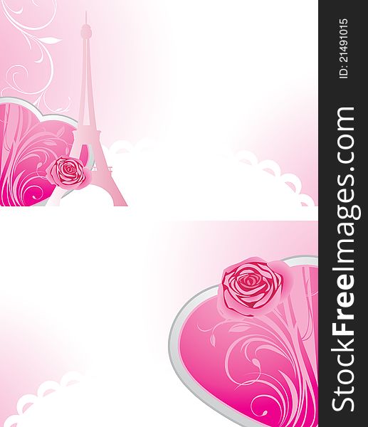 Two holiday banners for Valentines day. Illustration