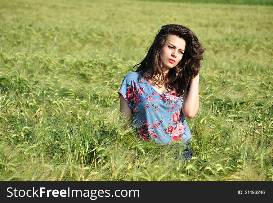 Portrait of a beautiful woman on the nature. Portrait of a beautiful woman on the nature.