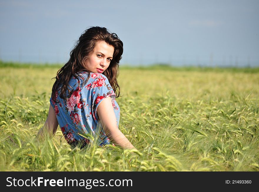 Portrait of a beautiful woman on the nature. Portrait of a beautiful woman on the nature.