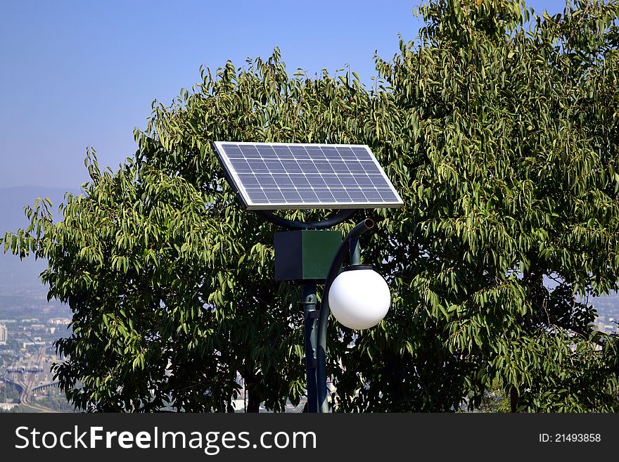 Small photovoltaic system for light. Small photovoltaic system for light