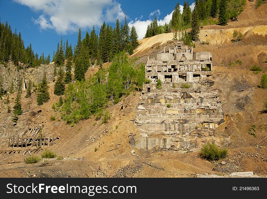 Old Mine Structure In Ruins.