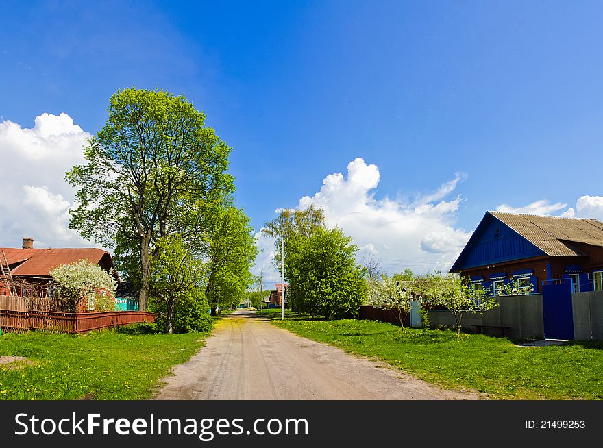 Farm houses on the rural road. Farm houses on the rural road