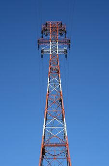 Top Of The Red Power Tower Stock Photos Top Of The Red Power Tower Stock Photos