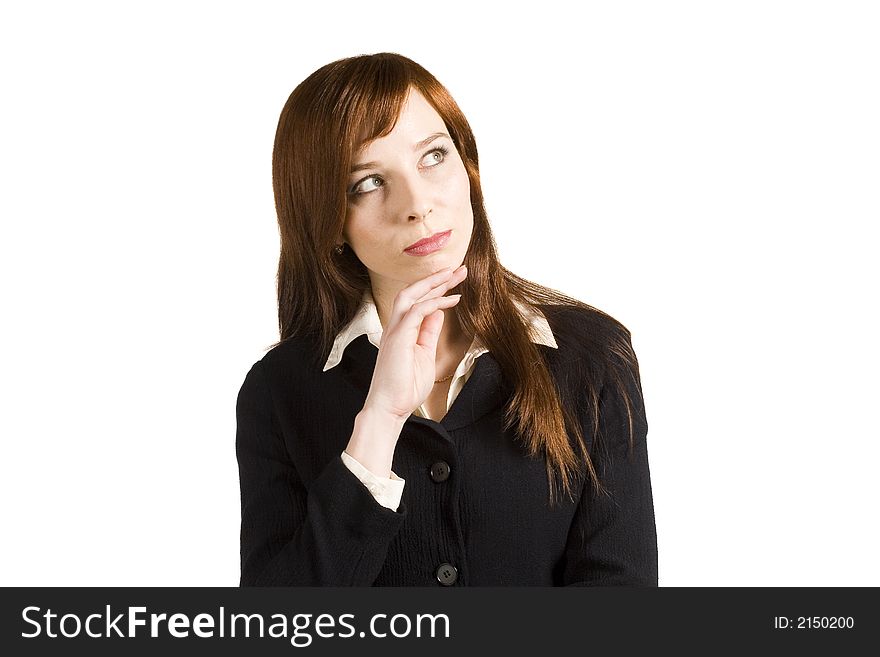 Young business girl talking with mobile phone