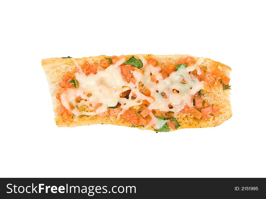 Tasty bruschetta isolated on a white background