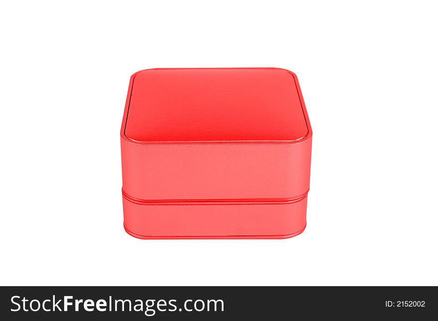 Red jewelry box isolated on a white background. Red jewelry box isolated on a white background