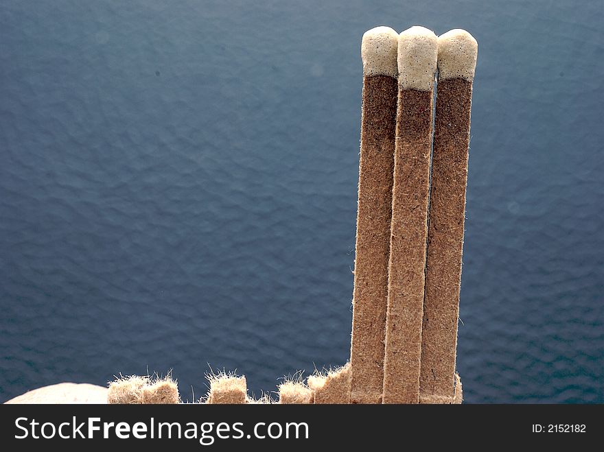 Macro of a pack of white tipped matches