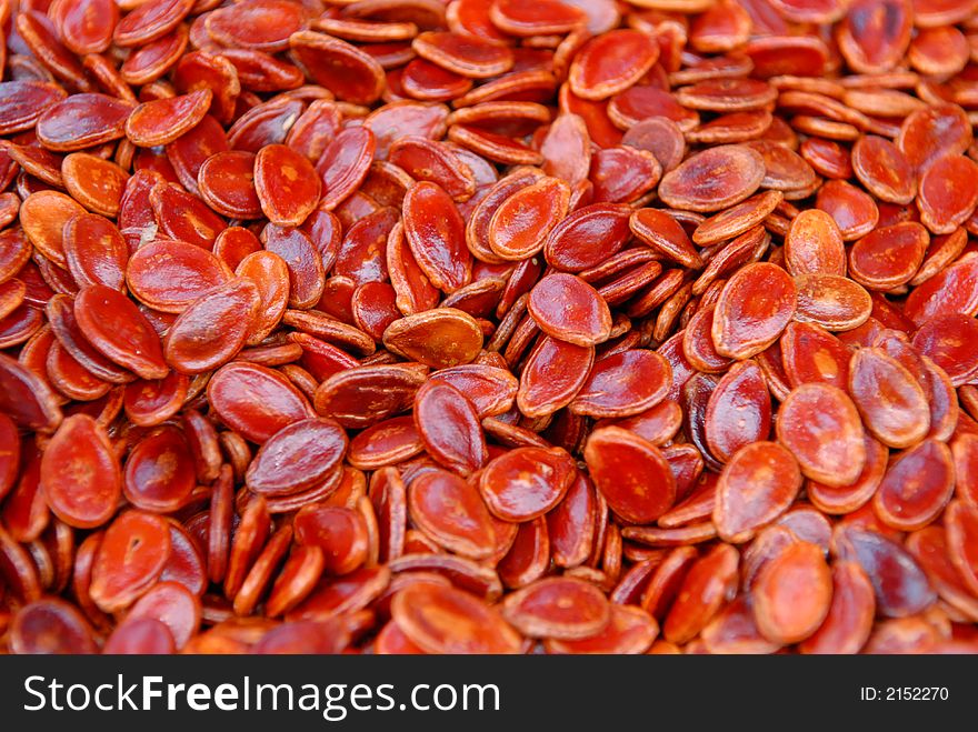 Red melon seeds selling at the shop