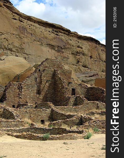 Ruins of Anasazi buildings in New Mexico, Chaco Canyon. Ruins of Anasazi buildings in New Mexico, Chaco Canyon