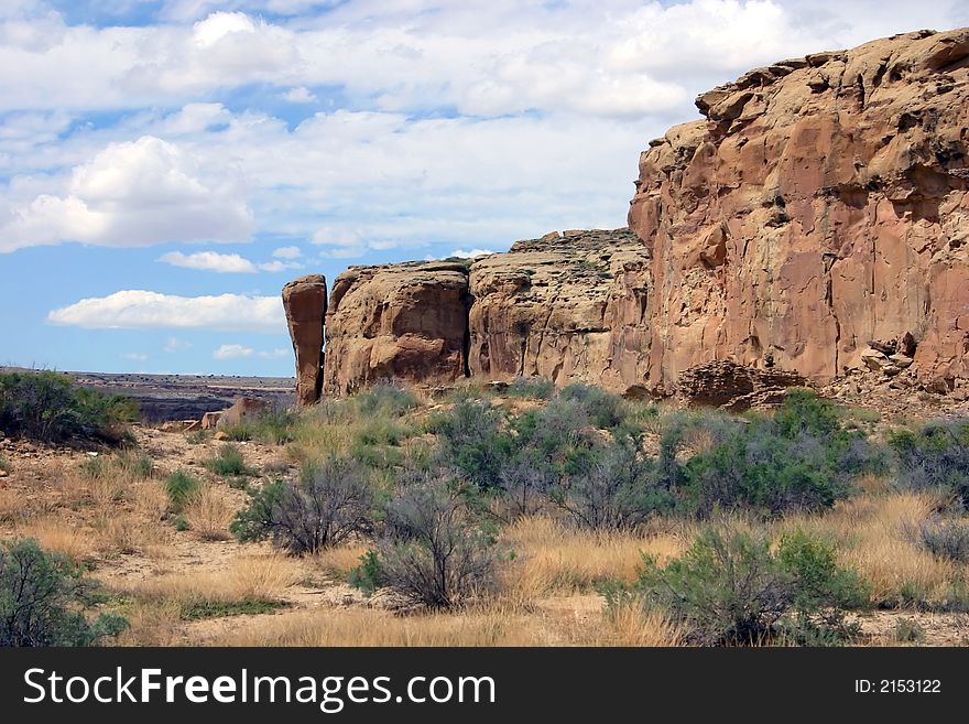 Native American ruins and rocks in Chaco canyon, New Mexico. Native American ruins and rocks in Chaco canyon, New Mexico