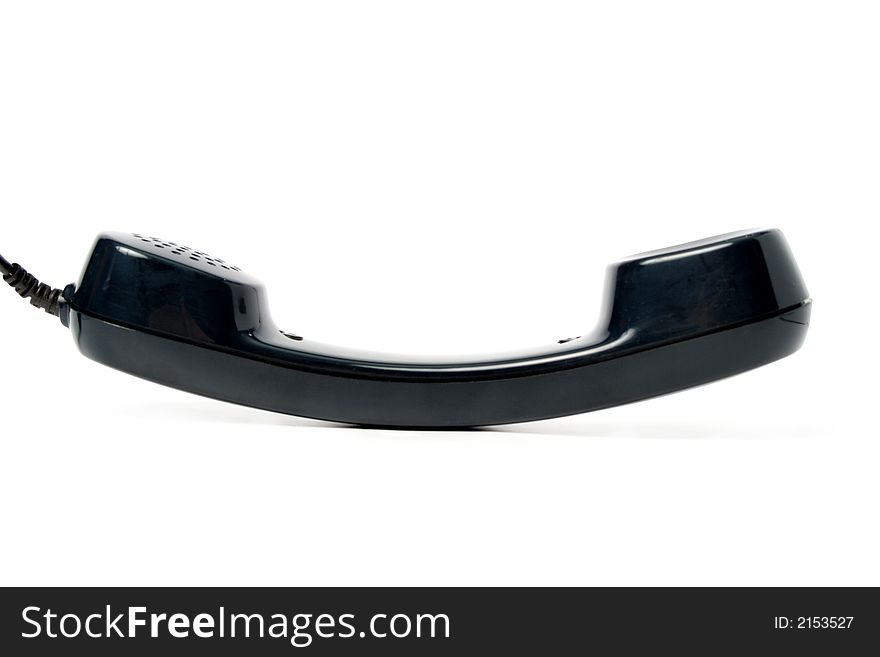 Telephone tube of black color, isolated on white