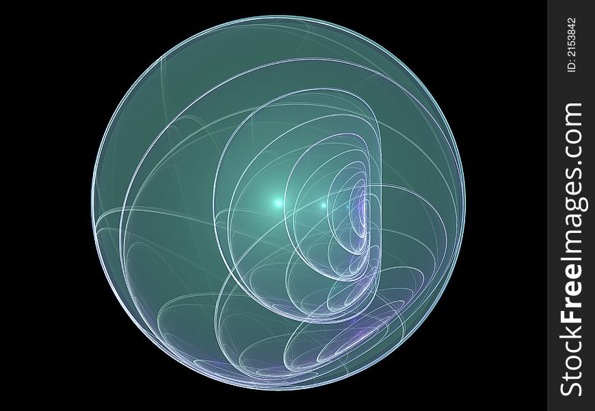 Harmonic sphere, complex fractal image, mathematical structure. Harmonic sphere, complex fractal image, mathematical structure