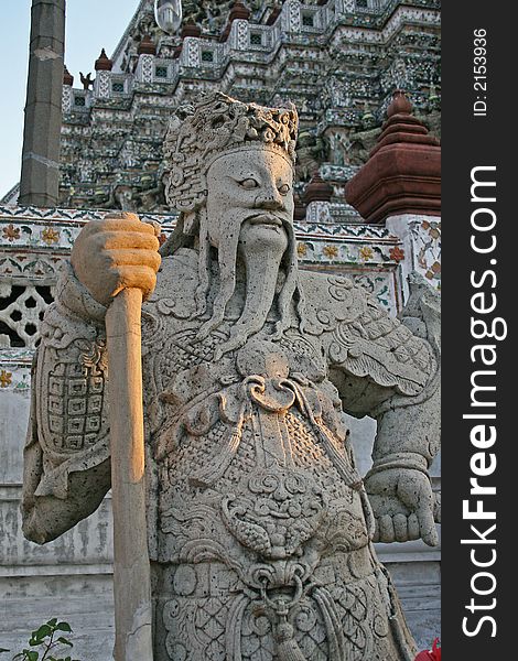 Guardian statue at wat arun (temple of the dawn) in Bangkok Thailand. Guardian statue at wat arun (temple of the dawn) in Bangkok Thailand.