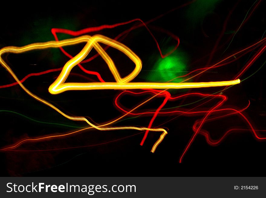 Background with green, yellow and red curves.