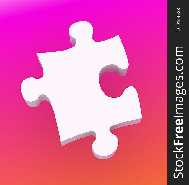 White puzzle on colored background. White puzzle on colored background