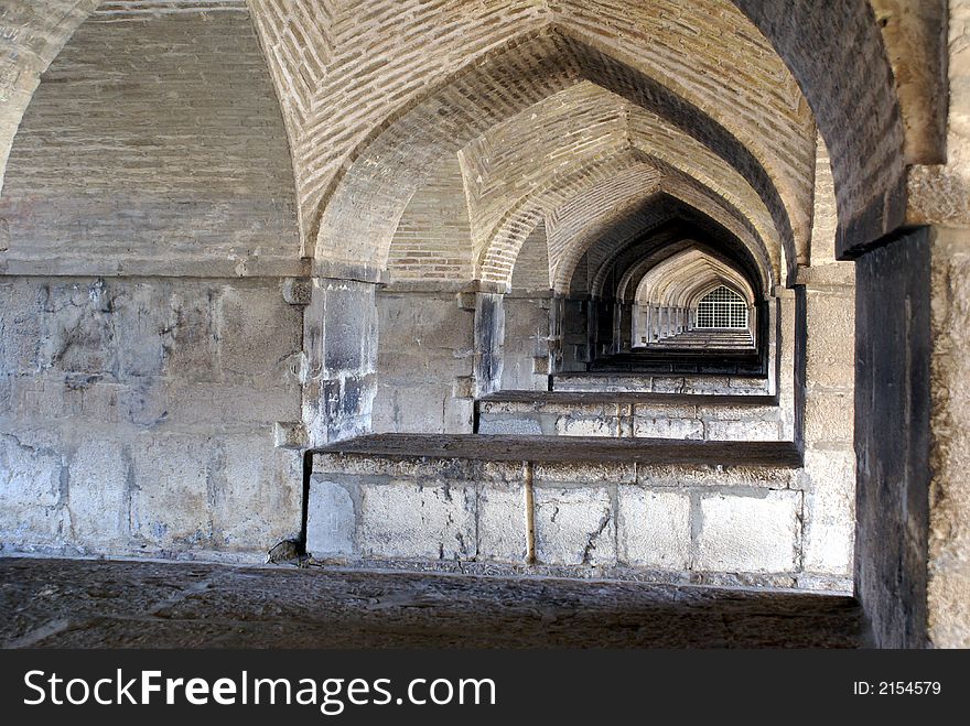 Arc bridge in Esfahan, Iran. Arc bridge in Esfahan, Iran