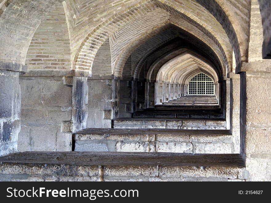 Arc bridge in Esfahan, Iran. Arc bridge in Esfahan, Iran