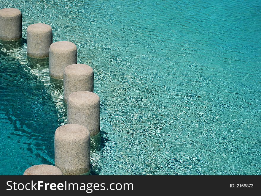 White sand stones in the pool