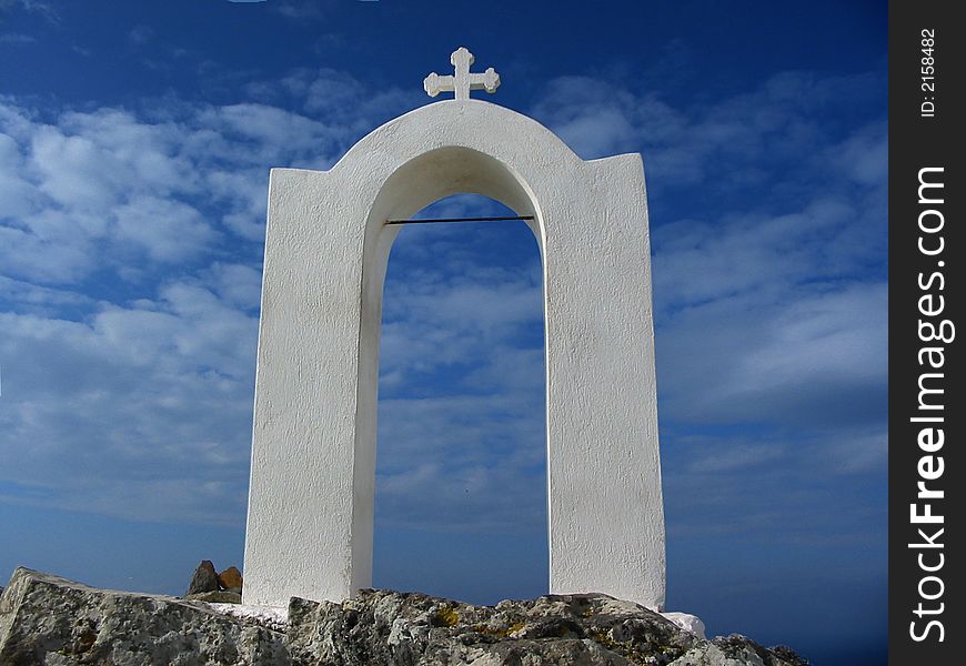 Church arch from a small Greek church on Santorini. Church arch from a small Greek church on Santorini