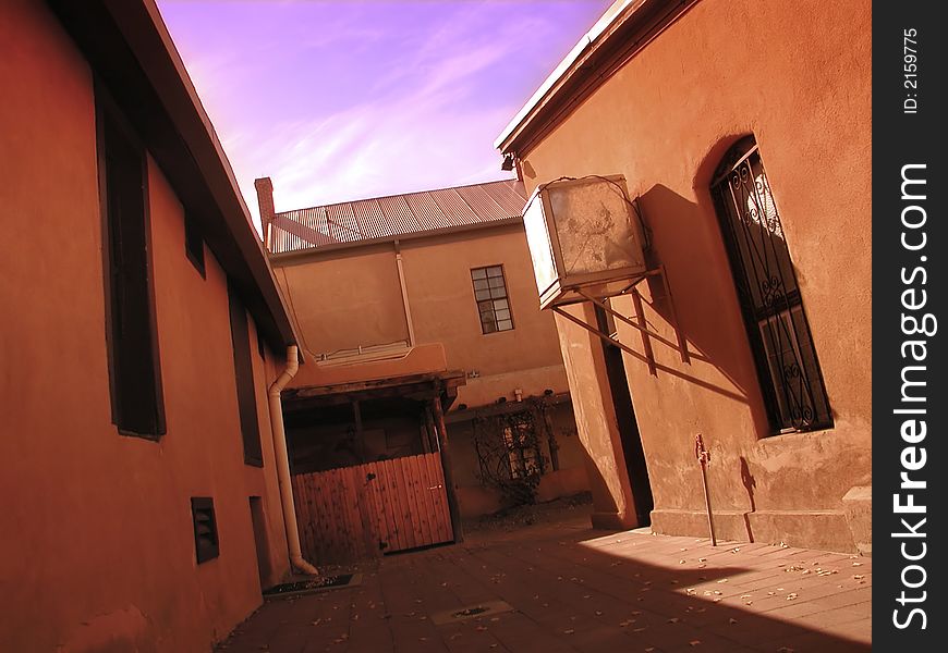 An alleyway in Albuquerque, New Mexico. An alleyway in Albuquerque, New Mexico.
