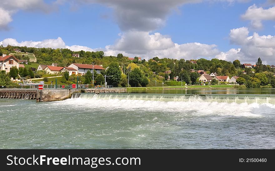 Village Near A Dam