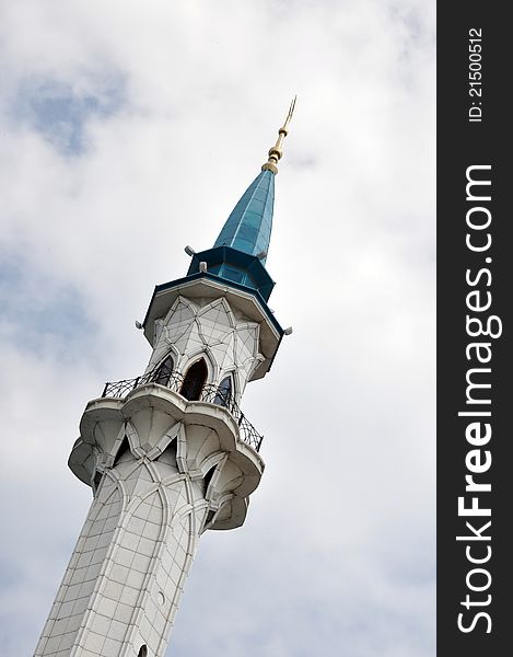 Minaret of the Qolsharif; Mosque - the largest mosque in Russia, and in Europe outside of Istanbul. Minaret of the Qolsharif; Mosque - the largest mosque in Russia, and in Europe outside of Istanbul