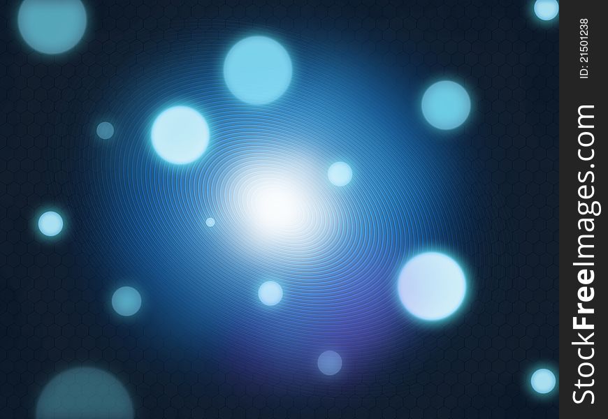 Blue colour space bubbly background. Blue colour space bubbly background