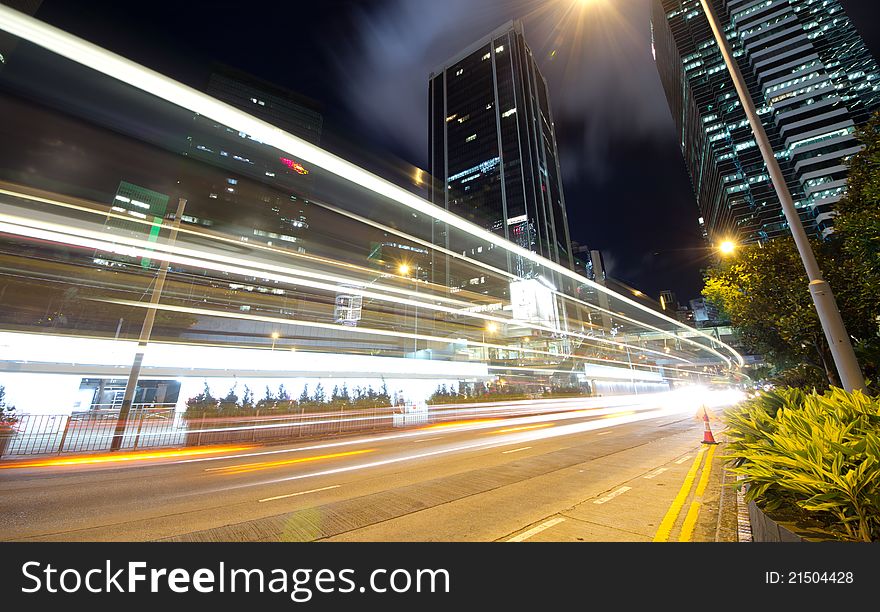 Fast Moving Traffic at Night