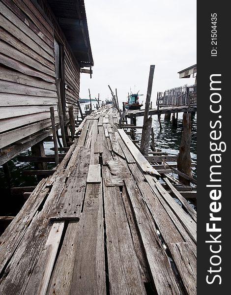 Old Wooden Fishing Bridge