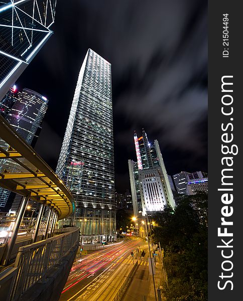 Commercial skyscraper in Hong Kong financial district. Commercial skyscraper in Hong Kong financial district