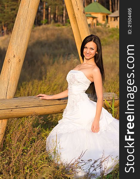 Portrait of a beautiful bride outdoor
