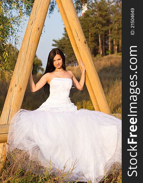 Portrait of a beautiful bride outdoor