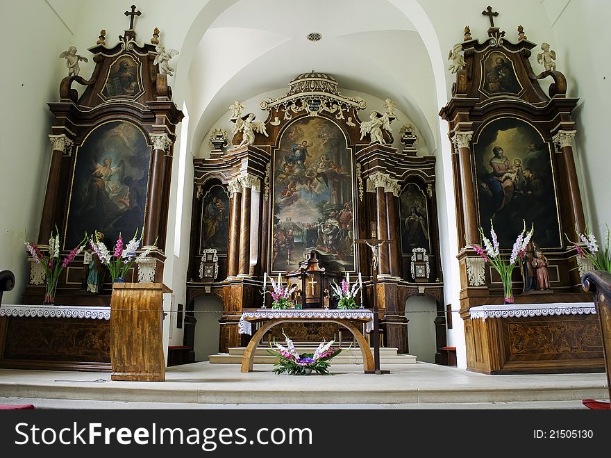 A view inside a church in Bratislava (the capital of Slovakia). A view inside a church in Bratislava (the capital of Slovakia)