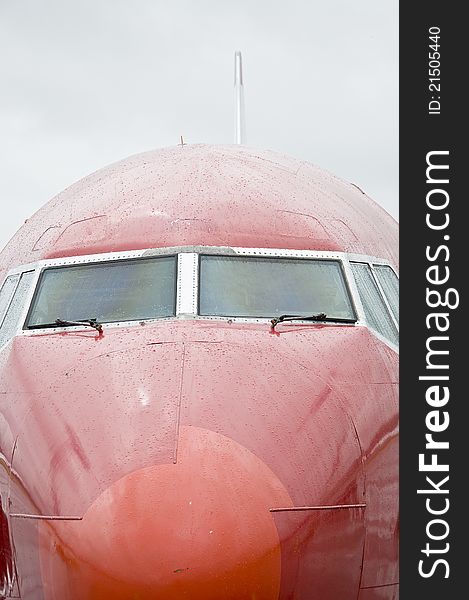 Wet cockpit close up view.