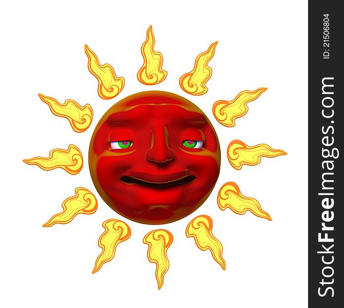 3D Smiling sun