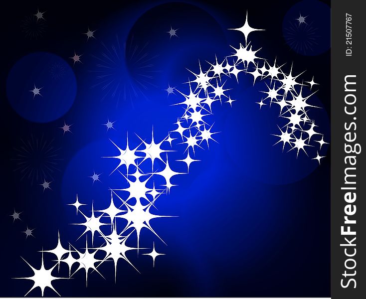 Blue Star Winter and Christmas background