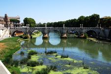 View Of Famous Sant Angelo Bridge. Royalty Free Stock Photo View Of Famous Sant Angelo Bridge. Royalty Free Stock Photo