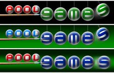 Pool Games Banners Stock Image