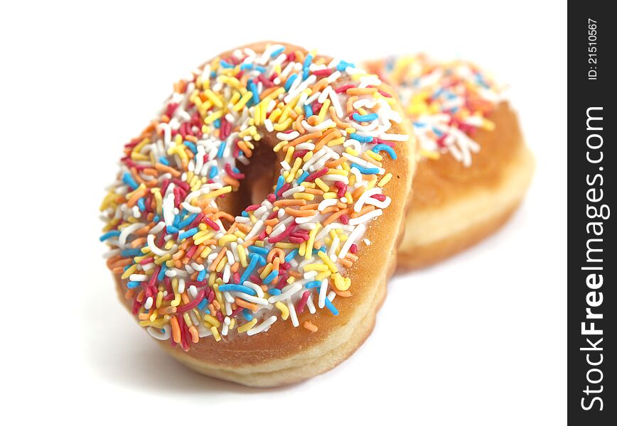 Donuts on the white background